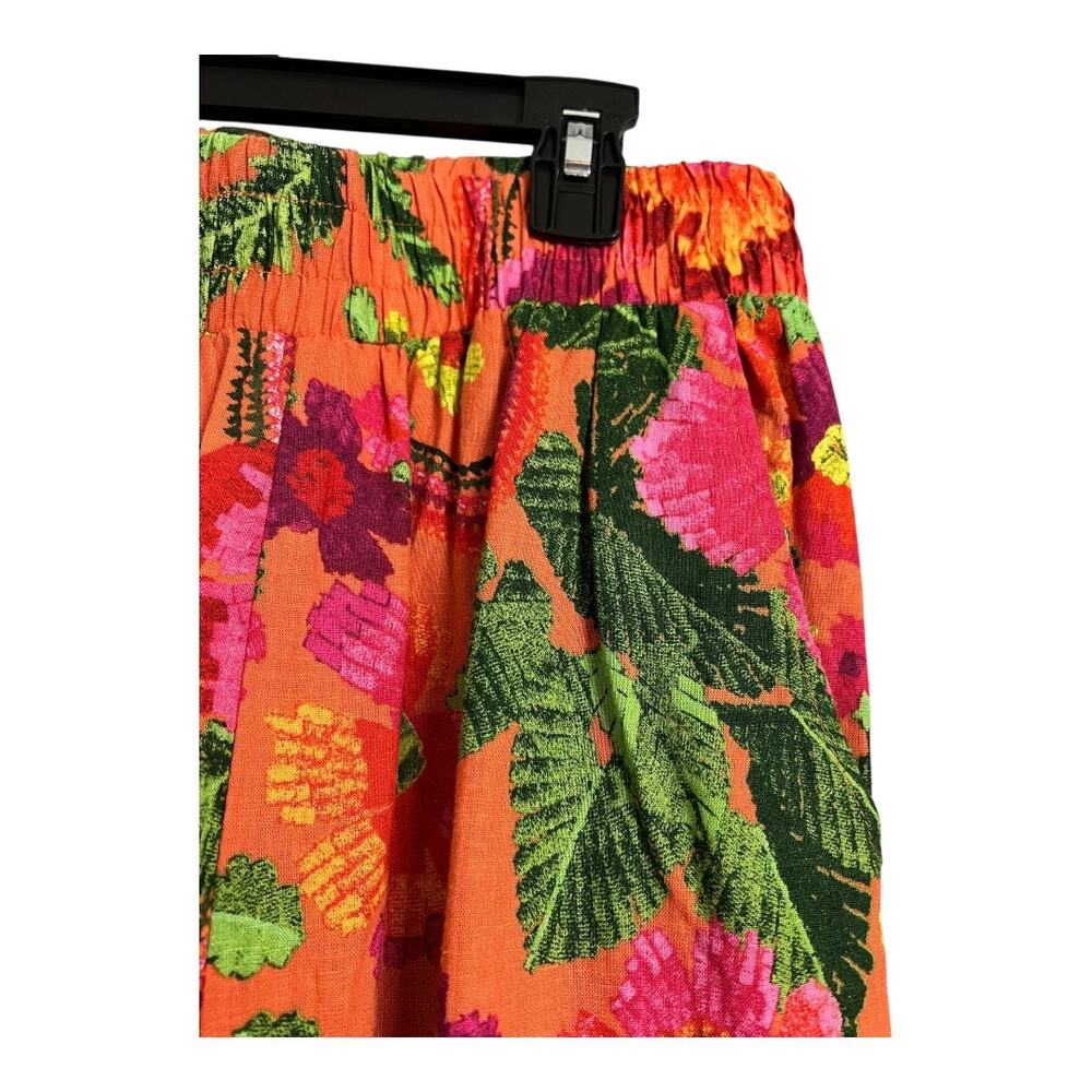 Cynthia Rowley Floral Linen Pants Tropical Small Rayon Loose Casual Cruise Vacay - Picture 5 of 7